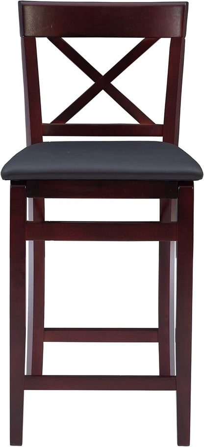 Linon Triena X Back Folding Counter Stool, Brown