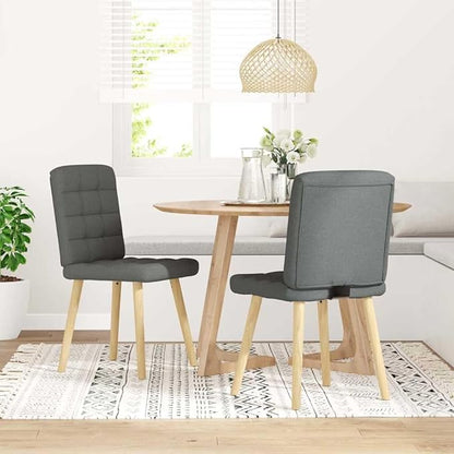 Modern Dining Chairs 2-Piece Set Dark Gray Fabric Upholstered Accent Chairs with Metal Wood Frame for Dining Room Kitchen Living Room Furniture