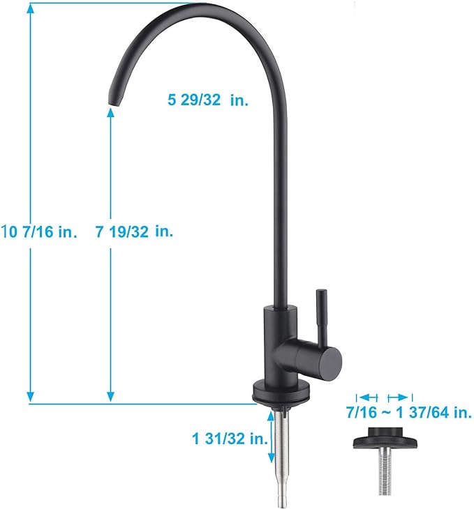 Drinking Water Faucet Brushed Stainless Steel, Kitchen Water Purifier Faucet for Non-Air Gap Reverse Osmosis Water Filtration System