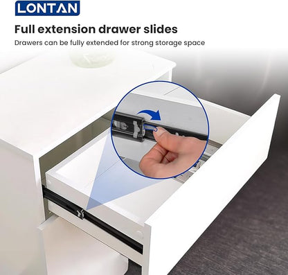 LONTAN Full Extension Ball Bearing Drawer Slides 8 10 12 14 16 18 20 22 24 Inch Heavy Duty Side Mount File Cabinet Rails Dresser Runner Kitchen Cabinet Drawer Glides,22 Inch,1 Pair,Black