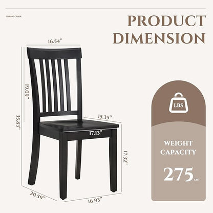 COLAMY Wooden Dining Chairs Set of 6, Spindle High Back Windsor Kitchen Side Chair, Farmhouse Dining Chairs for Kitchen and Dining Room, Dark Brown