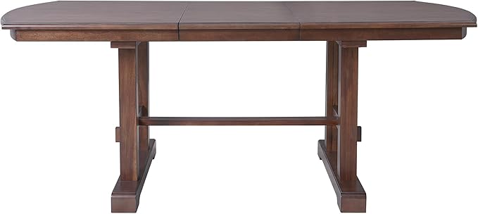 78" Extendable Island Table, Rustic Dining Table with Wooden, Farmhouse Dining Table with Removable Leaf for Gatherings 4-8 People, Cherry