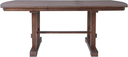 78" Extendable Island Table, Rustic Dining Table with H-Shaped Legs, Mid Century Dining Table for Family Gatherings, Cherry