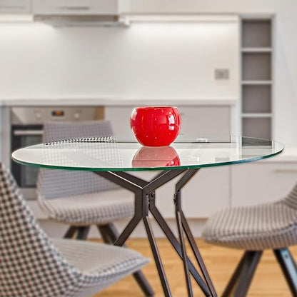 Glass Table Top: 48 inch Round 1/4 inch Thick Flat Polished Tempered