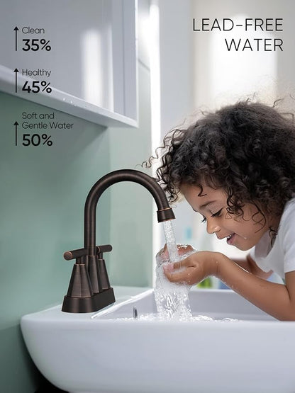 Cobbe Bathroom Vanity Faucets, 4-Inch Oil Rubbed Bronze Bathroom Sink Faucet, 2 Handle Sink Faucet with Pop Up Drain and Water Supply Lines,ORB