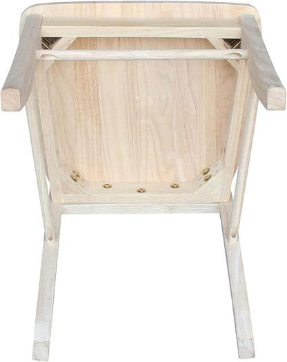 International Concepts X-Back Dining Chairs, Solid Parawood, Unfinished (Set of 2)