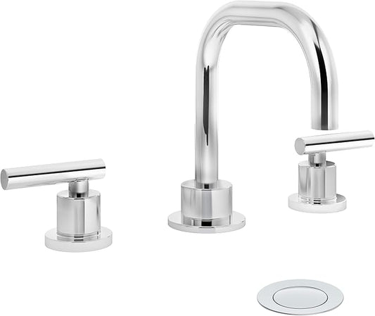 Dia Widespread Two-Handle Bathroom Faucet with Push Pop Drain Assembly (1.0 GPM)