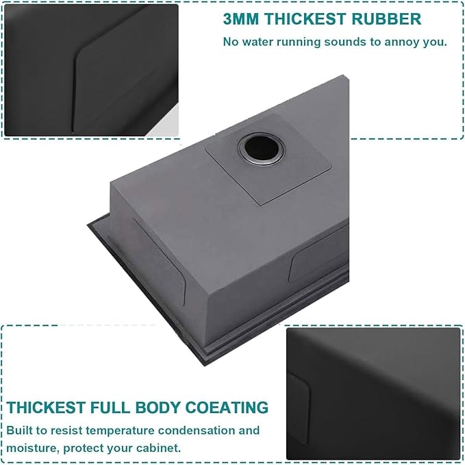 33x22 Drop In Kitchen Sinks Black, Gunmetal Black Stainless Steel Workstation 16Guage Topmount Single Bowl 9 Inch Deep Sink for Kitchen with Integrated Accessories and Features