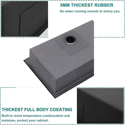 33x22 Drop In Kitchen Sinks Black, Gunmetal Black Stainless Steel Workstation 16Guage Topmount Single Bowl 9 Inch Deep Sink for Kitchen with Integrated Accessories and Features