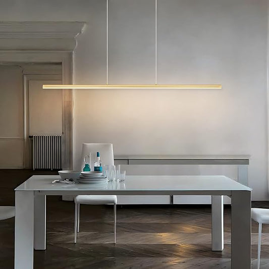Kitchen Island Pendant Lighting 40.94 Inch Linear Light Fixture Chandelier 16W 3000K Warm Light Dimmable LED Hanging Light Fixture for Dining Room, Kitchen, Breakfast Bar, Living Room Gold