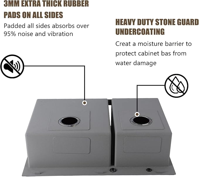 IKEBANA 33 Inch Black Double Kitchen Sink Drop In, 33x22 Inch 16 Gauge 304 Stainless Steel Topmount Kitchen sink, 60/40 Double Basin Workstation Sink With Accessories