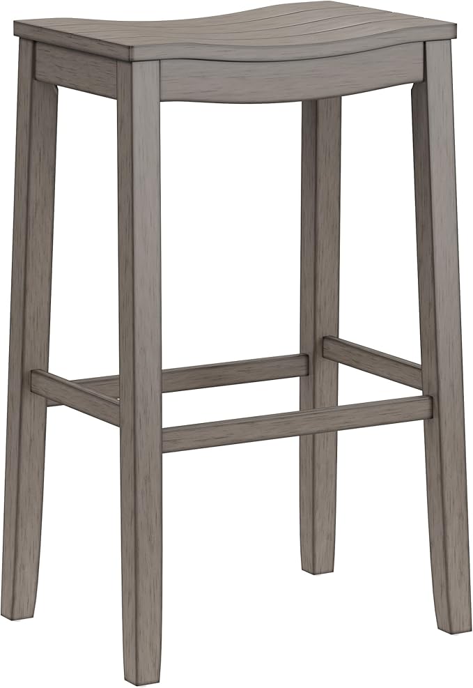 Hillsdale Furniture Fiddler Backless Saddle Bar Stool, Aged Gray