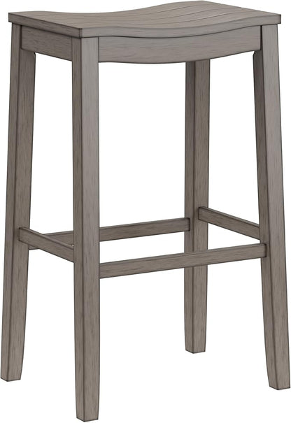 Hillsdale Furniture Fiddler Backless Saddle Bar Stool, Aged Gray