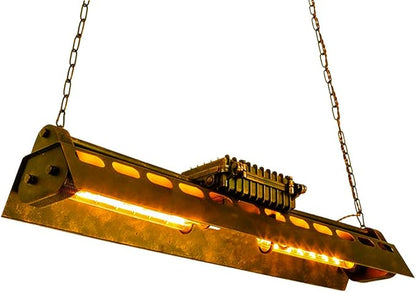 Rustic Industrial Chandelier Lighting, Adjustable Kitchen Pendant Lighting Over Island Farmhouse Light Fixtures 4-Light Antique Metal Pendant for Living Room & Bar