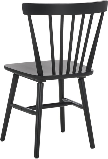 SAFAVIEH Home Collection – Winona Set of 2 Matte Black Windsor Farmhouse Dining Chairs, Spindle Back Wood Chairs, Classic Casual Seating (DCH8500J-SET2)