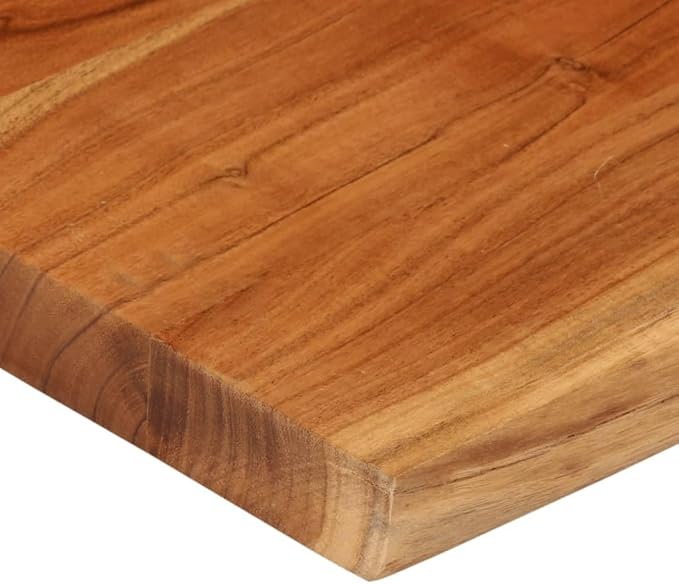 Rustic Acacia Wood Small Square Table Top 15.7x15.7x1.5 in Live Edge Solid Wood Tabletop for Butcher Block Standing Desk Side Coffee Bar Counter