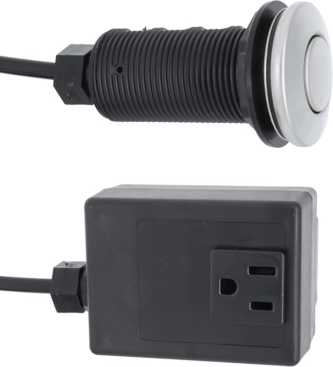 Danco 10685 Sink Top Mount Air Switch for Garbage Disposals with Extended Thread Length, Chrome