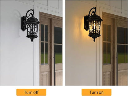 Outdoor Wall Light Fixtures, IP55 Waterproof Outside Wall Lantern Retro Exterior Wall Sconces Vintage Wall-Mounted Lights for Garage House Porch Doorway, E26 w/o Bulb