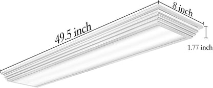 FAITHSAIL Dimmable 4FT LED Wraparound Light, Selectable 3 Color Temperature 3000K/4000K/5000K CCT 50W 5500LM 4 Foot Kitchen LED Light Fixture, Flush Mount 48 Inch Ceiling Lighting Fixture, 1 Pack