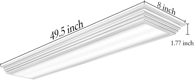 FAITHSAIL Dimmable 4FT LED Wraparound Light, Selectable 3 Color Temperature 3000K/4000K/5000K CCT 50W 5500LM 4 Foot Kitchen LED Light Fixture, Flush Mount 48 Inch Ceiling Lighting Fixture, 4 Pack