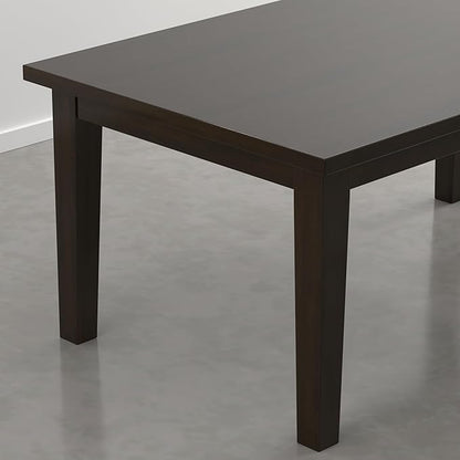 SIMPLIHOME Eastwood Dining Table - 66 inch Wide Solid Wood Rectangular Dinner Table in Deep Brown, Contemporary Dining Room Table with Thick Top and Tapered Legs, Seats 6