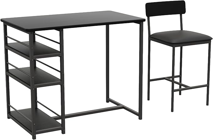 Takywep Bar Stools Set of 2 with Backrest & Footrest, Counter Height Upholstered Barstools with Wide Seat, Faux Leather Bar Chairs for Home Bar, Dining Room, Kitchen Island, Gray