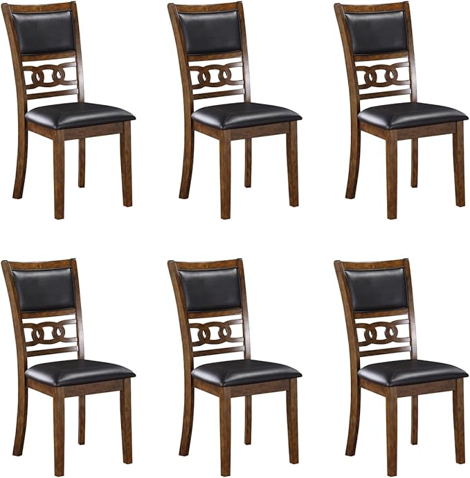 HomeStock Kitchen Dining Chairs Set - Wood Kitchen Dining Chair - Brown Finish - Wood Kitchen Island Seating Brown/6 Piece