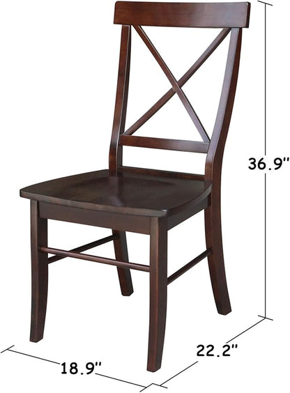 International Concepts X- Back Chair, with Solid Wood Seat, Java