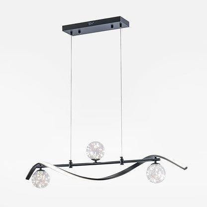 homary 40.2" Dimmable Kitchen Island Lighting, Black 4-Light Dining Room Light Fixture Over Table Linear LED Chandelier Island Lights for Kitchen