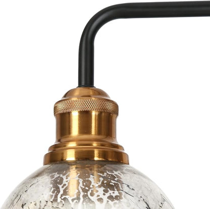 KSANA 5 Light Kitchen Island Lighting, Mid-Century Modern Dining Room Chandeliers Black Gold Chandelier Light Fixture with Globe Mercury Glass for Living Room, Kitchen, Bedroom, Hallway, 28.3" W