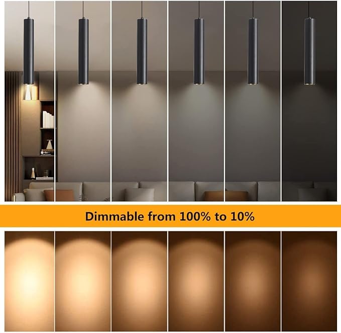Modern Led Pendant Lights 3 Pack ， Island Pendant Lighting for Kitchen, Dining Room, Bar Shop, 9w,4000k,CRI90, Beam Angle 24° (Black Housing 4000K Color)……