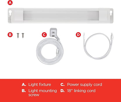 UltraPro 36 inch Plug-in Linkable Under Cabinet Lights, High/Low/Off, Warm White Light (2700K), LED Under Cabinet Lighting, Under Counter Lights for Kitchen, 44108