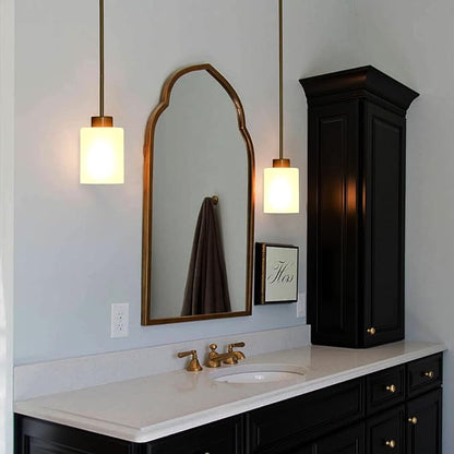 Modern Black Farmhouse Pendant Light with Glass Shade,Industrial Pendant Lighting, Adjustable Hanging Light Fixtures, Farmhouse Pendant Lighting