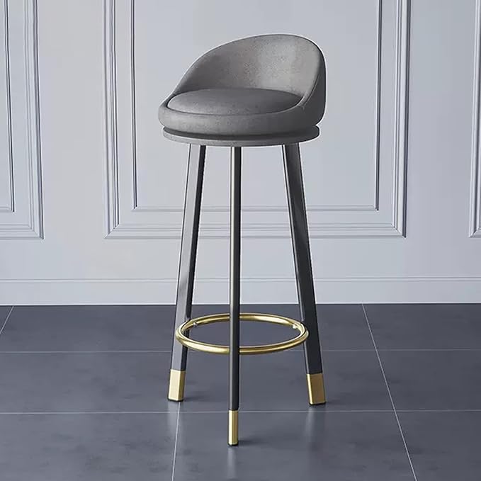 Set of 2 Counter Height s with Backs, Faux Leather Upholstered Chairs for Kitchens Island, Coffee, Home Dinning,Dark Gray-Seat Height 80cm