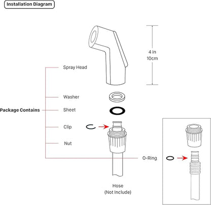 Universal Fit Sink Spray Attachment, Kitchen Side Sprayer Head, Pull Out Spray Head, Faucet Sprayer Replacement, Chrome