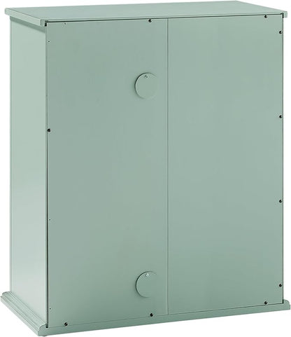Crosley Furniture Holbrook Traditional Stackable Kitchen Storage Pantry, Accent Cabinet, Bathroom Storage, Distressed Seafoam Blue