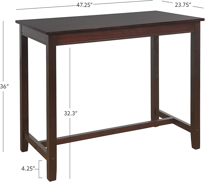 Linon 36 inch Height Pub Claridge Table, Walnut Counter