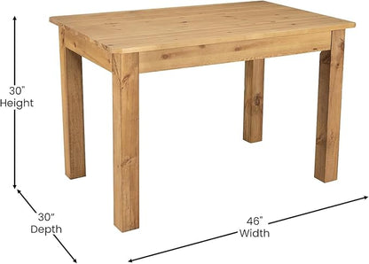 Flash Furniture HERCULES 46" x 30" Rectangular Light Natural Solid Pine Farm Dining Table