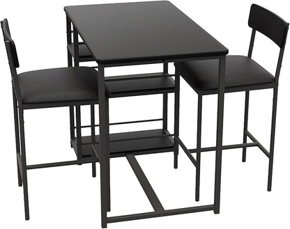 Takywep Bar Stools Set of 2 with Backrest and Footrest, Counter Height Upholstered Barstools with Wide Seat, Faux Leather Bar Chairs for Home Bar, Dining Room and Kitchen Island, Black