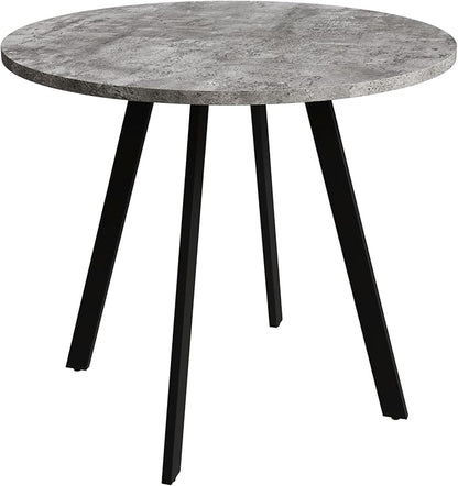 34" Industrial Style Dining Table, Island Table with Stable Metal Base, Rustic Dining Tables with Smooth Surface for Kitchen Office, Gray