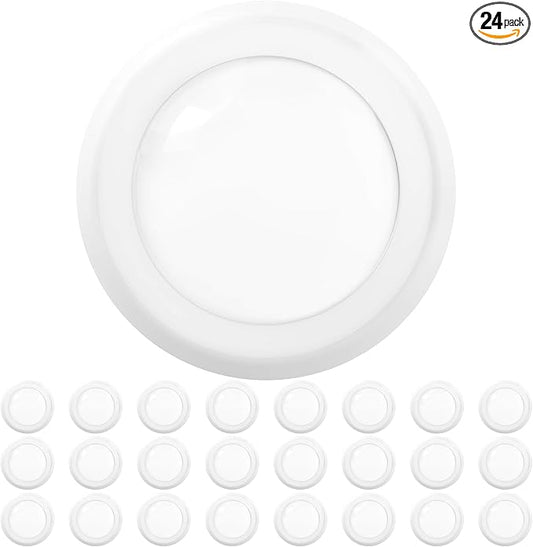 Sunco 24 Pack LED Disc Lights Ceiling 6 Inch, Flush Mount Disk Light, Recessed Can Lighting, 1050 LM, 15W (75W Equivalent), 6000K Daylight Deluxe, Dimmable, Damp Rated ETL.