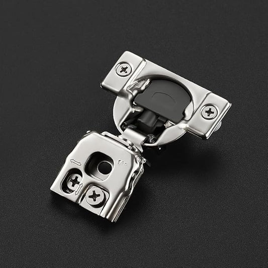 HOME EDIT 10 Pack 5 Pairs 1 inch Overlay Soft Close Cabinet Hinges for Kitchen, Stainless Steel Three-Way Adjustable, Concealed Self-Closing Door Hinges