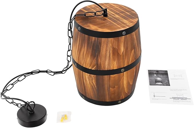 Retro Pendant Light,Wood Wine Barrel Fixture Hanging Decor,Rustic Unique Kitchen Bar Ceiling Lamp, Fashion Fixtures for Bar Cafe Home