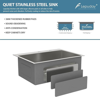 Drop In Bar Sink 24×18x9 Inch Kitchen Sink Drop In Stainless Steel Topmount Sinks 16 Gauge Single Bowl Topmount RV Sinks