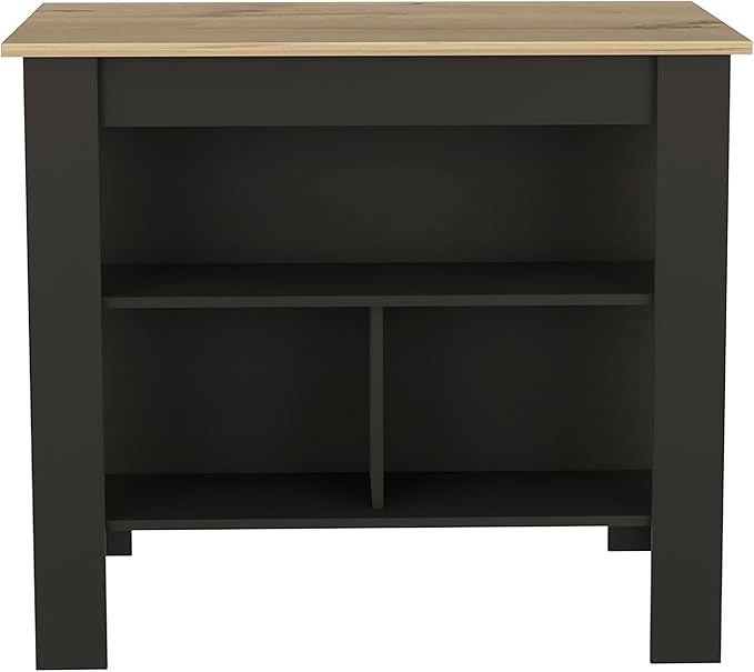 GOWE 3-Shelf Kitchen Island Wenge and Light Oak