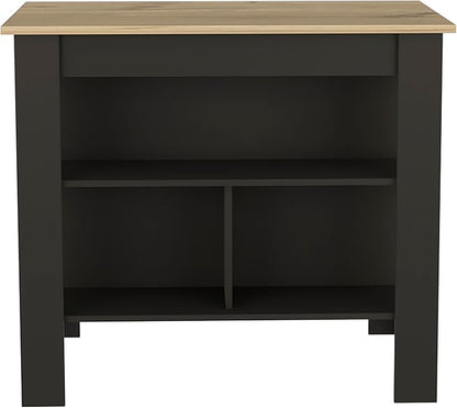GOWE 3-Shelf Kitchen Island Wenge and Light Oak