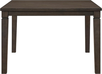 Dark Espresso Finish Counter Height Table with Removable Leaf, Classic Square Wooden Furniture for Kitchen Islands