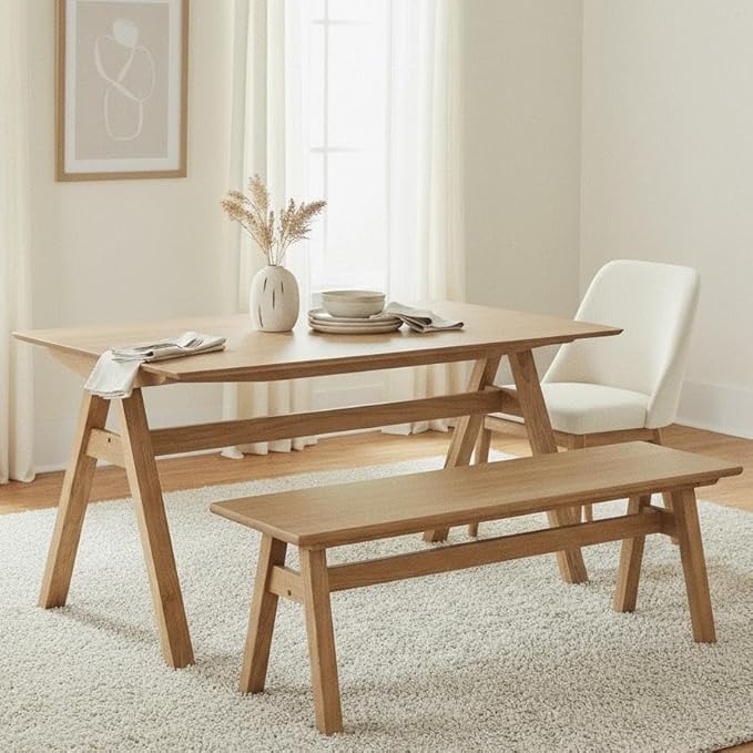 LukeAlon Solid Wood Dining Chairs, Rustic Farmhouse Kitchen Chairs 18" Seat Height, Heavy Duty Log Legs, Natural Wood Stools for Table, Hallway Kitchen Living Room, Log
