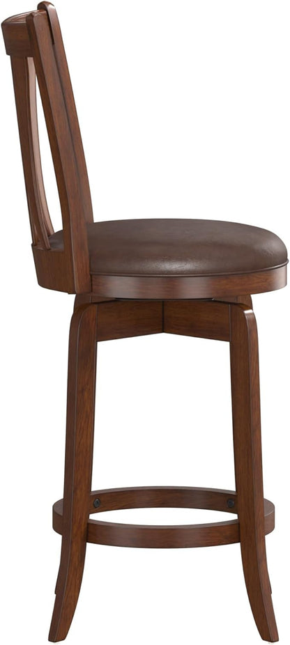 Hillsdale 25.5" Savana Wood Swivel Counter Height Stool, Cherry