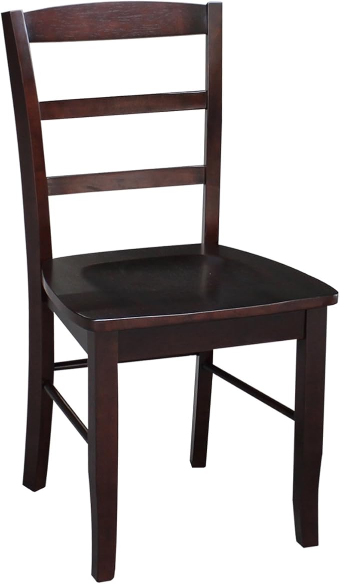 International Concepts Madrid Ladder Back Chair, Java, Rich Mocha